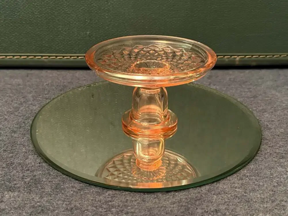 Vintage Imperial Glass Pink Depression Glass Candle Holder